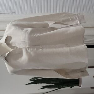 Crazy Horse By Liz Claiborne Linen Blend Button Up Blouse Size S